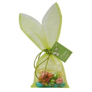 Van Roy - Organza Bunny Bag with Solid Milk Chocolate Mini Eggs
