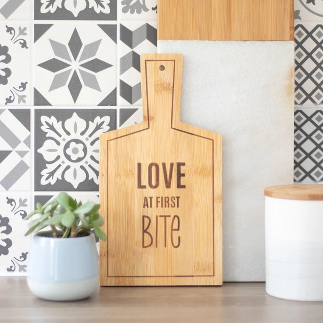 Something Different - Love At First Bite Bamboo Serving Board