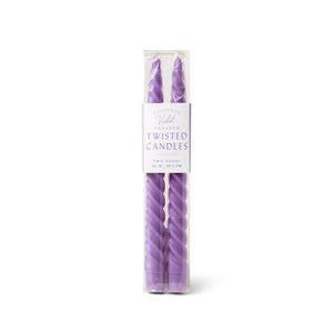 Paddywax UK - 2 Tapered Twisted Candles - Violet (10" Tall)