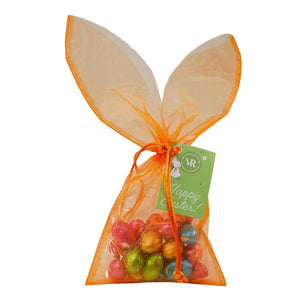 Van Roy - Organza Bunny Bag with Solid Milk Chocolate Mini Eggs