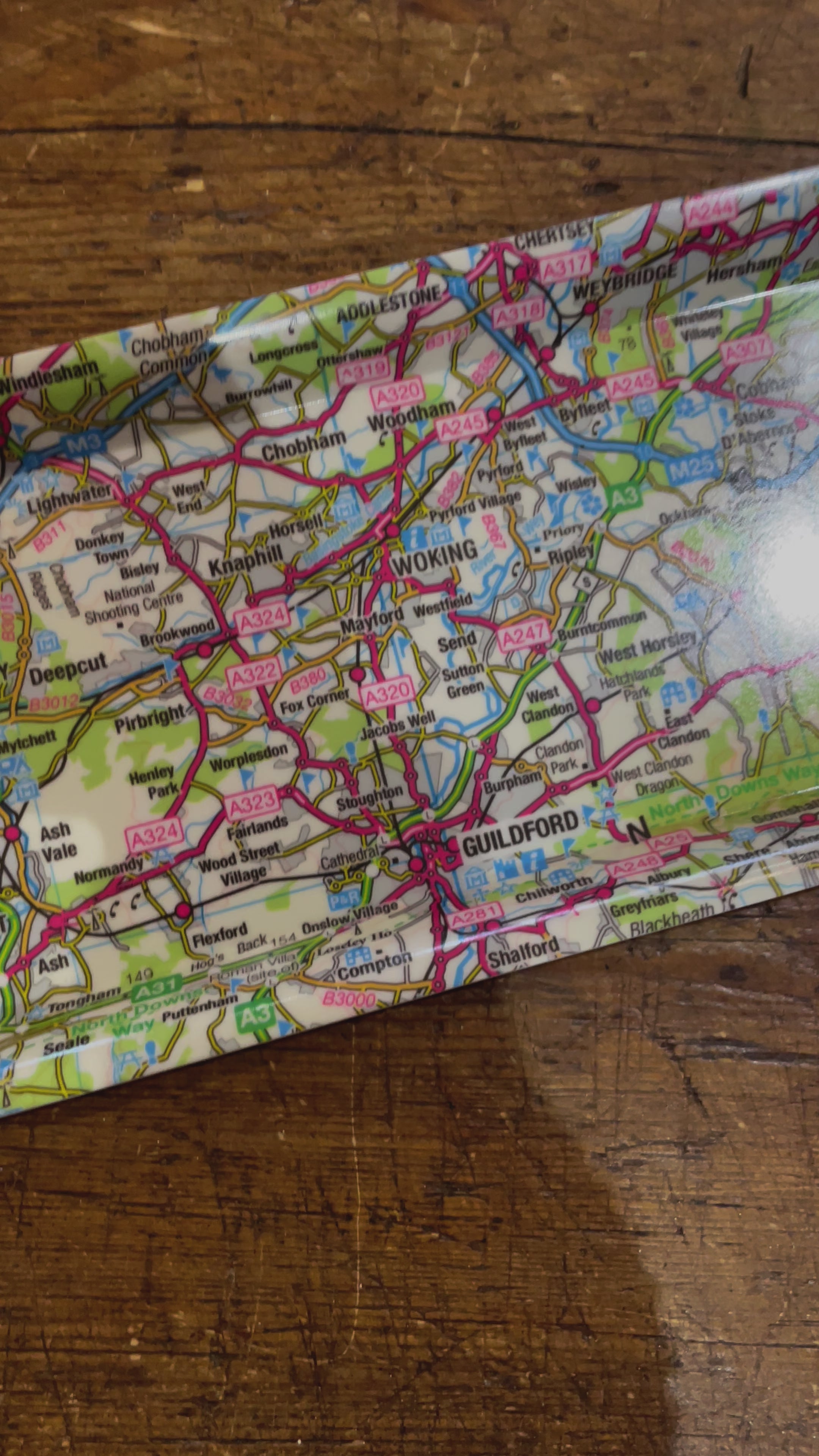 Weekend365 - Woking Map Melamine Snack Tray | 50k