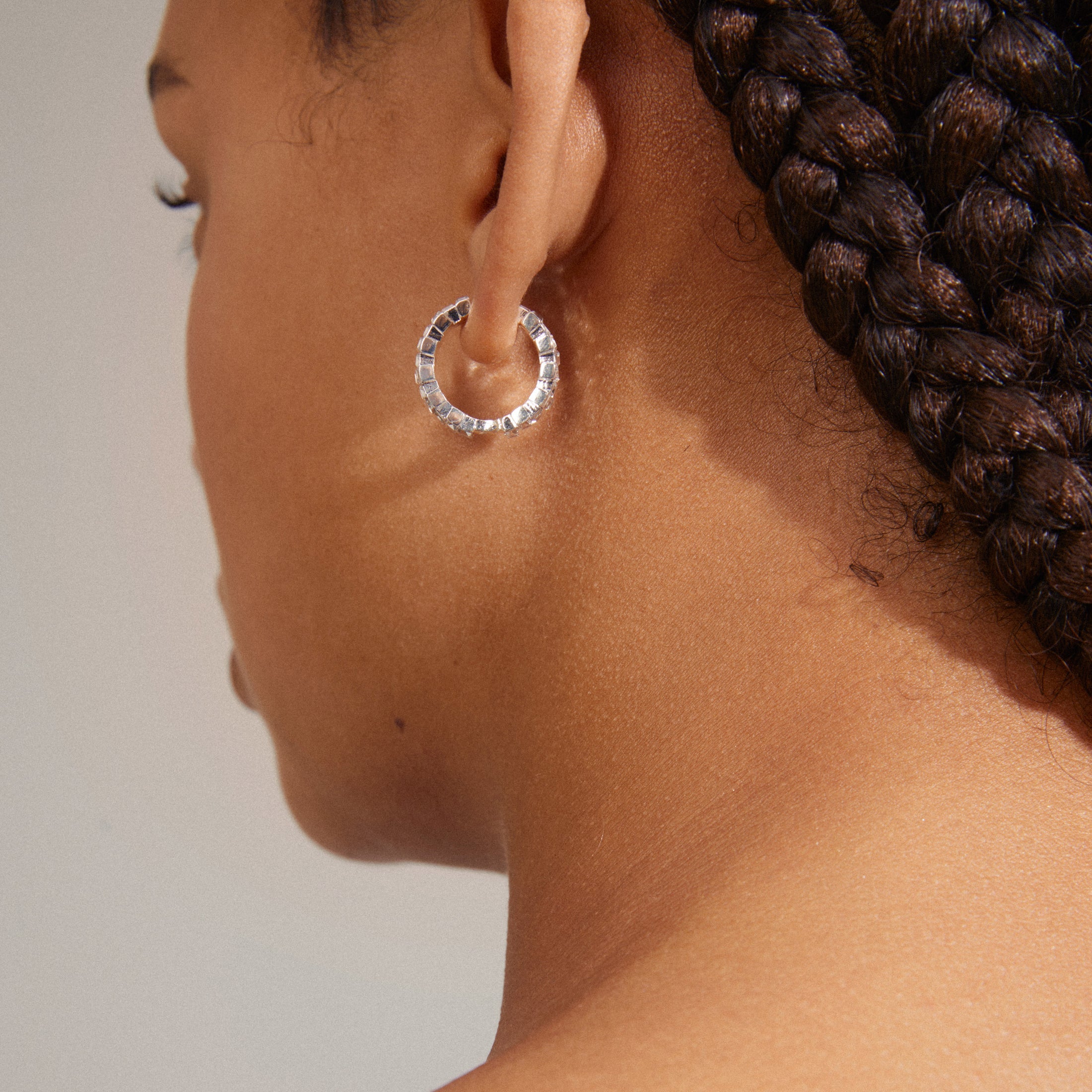 Pilgrim - Create Recycled Silver Plated Crystal Hoop Earrings