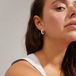 Load image into Gallery viewer, Pilgrim - Anitta Silver Plated Recycled Bubbles Hoop Earrings
