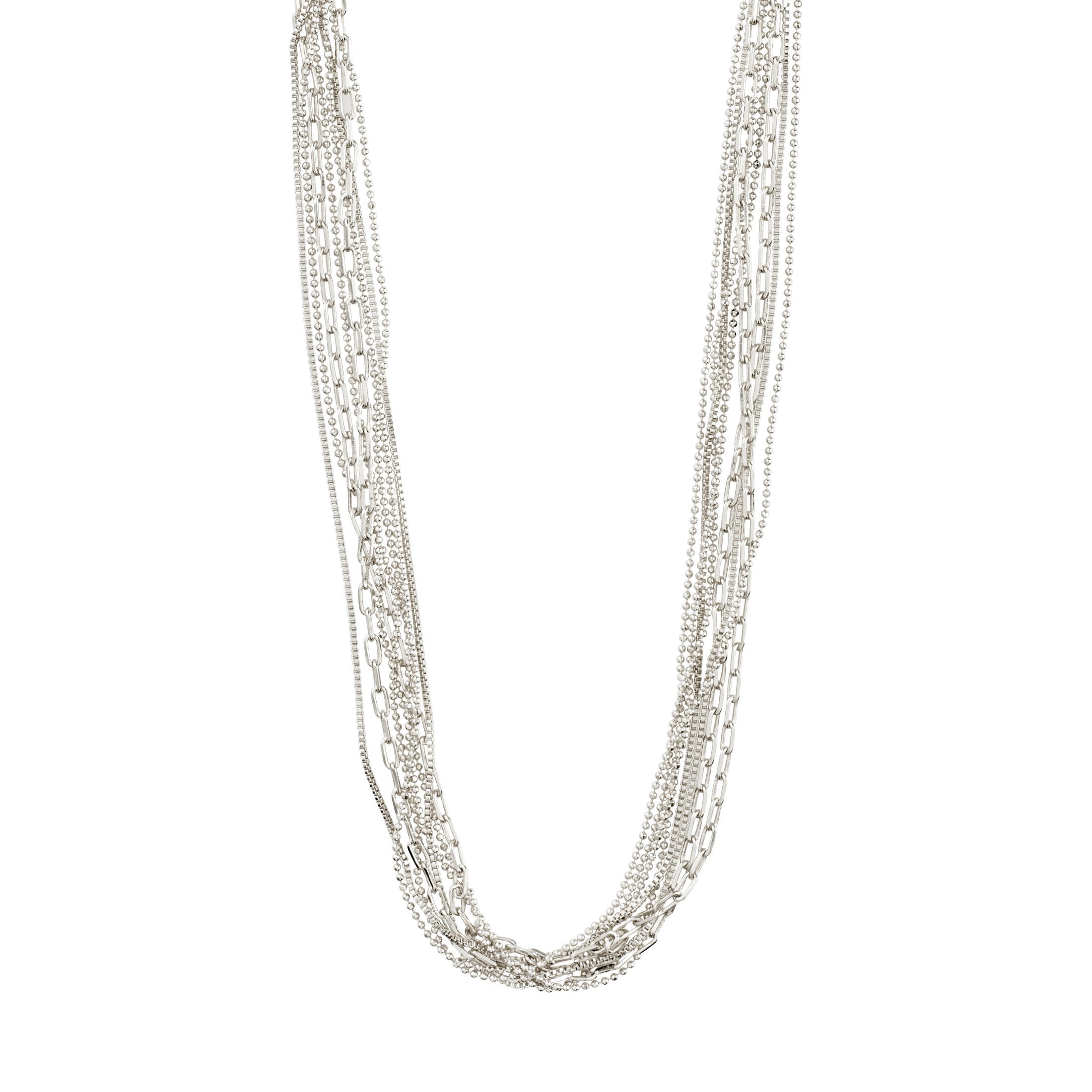 Pilgrim - Lily Silver Plated Multi Chain Necklace