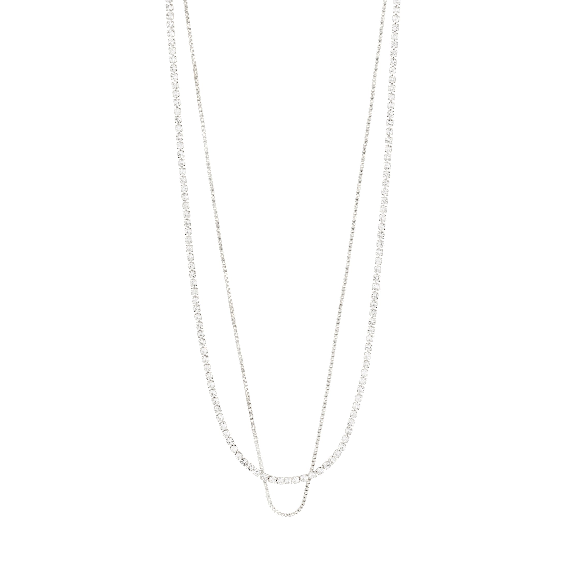 Pilgrim - Mille Silver Plated Crystal 2 in 1 Necklace