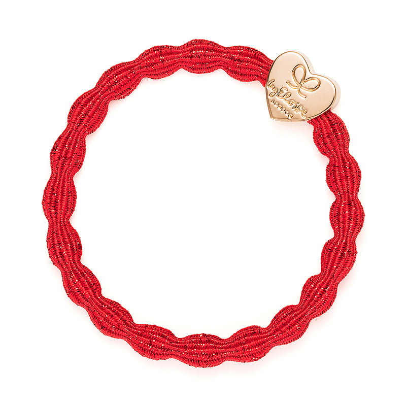 By Eloise - Red Metallic Hair Band with Gold Heart