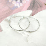 Load image into Gallery viewer, POM - Large Sterling Silver Hammered Hoop with Hinge
