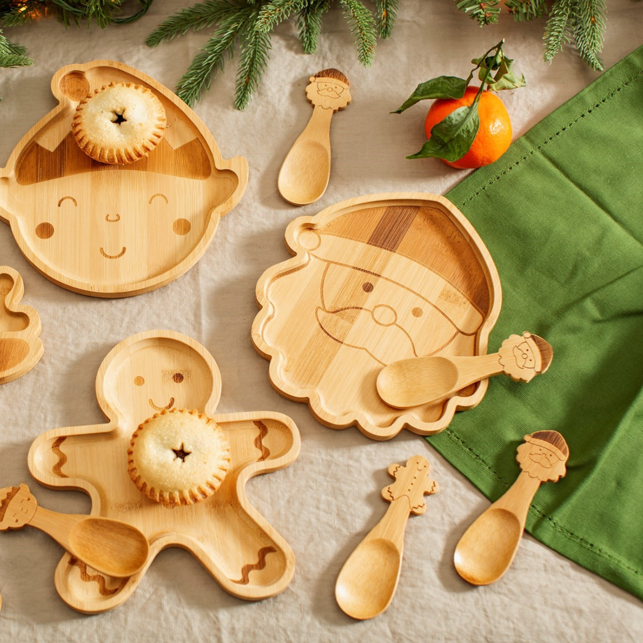 Sass & Belle - Bamboo Christmas Spoons Sets of 3