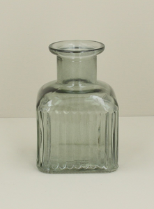 Gisela Graham - Green Glass Square Vase