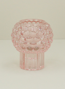 Gisela Graham - Pink Glass Crown T-Light Holder
