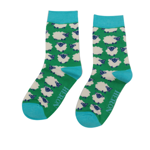 Mr Heron - Boys Green Sheep Socks