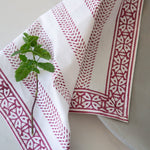 Load image into Gallery viewer, Grand Illusions - Raspberry Hand Block Printed Napkin
